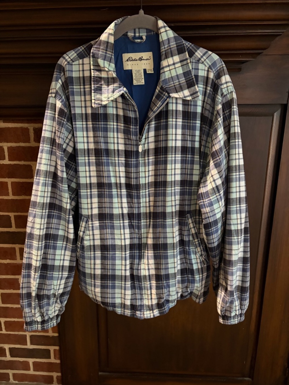 Eddie Bauer vintage cotton plaid jacket size XL